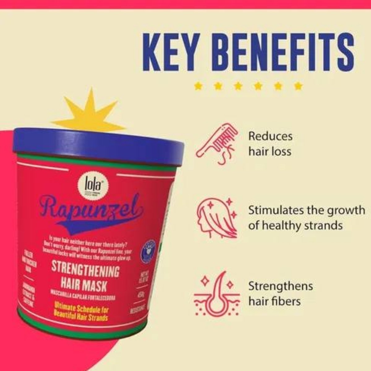 Lola Cosmetics Rapunzel Mascarilla para el cabello Fortificante de uso diario en Medellín Antioquia Colombia. Compra en onlineshoppingcenterg.